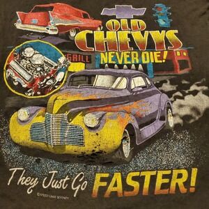 Vintage 80s Hot Rod Tank Top Adult‎ Medium Black Old Chevys Speed Limit 70